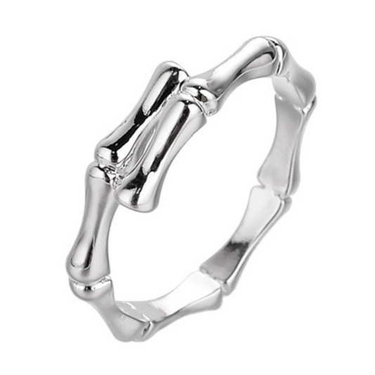 Sterling Silver Bamboo Open Adjustable Ring