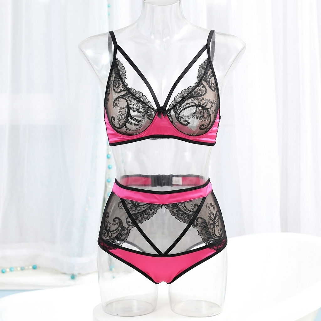 Women’s Floral Lace Bra & High-Waist Shaping Panty Set