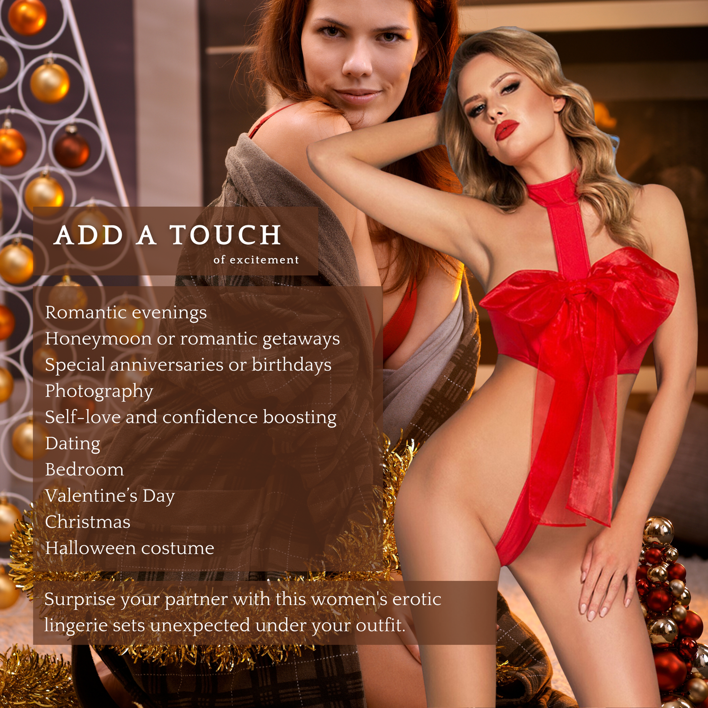 Red Unwrap Me Bow Lingerie Set