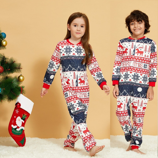 Christmas Onesies Festive Hooded Jumpsuit for Adults and Kids