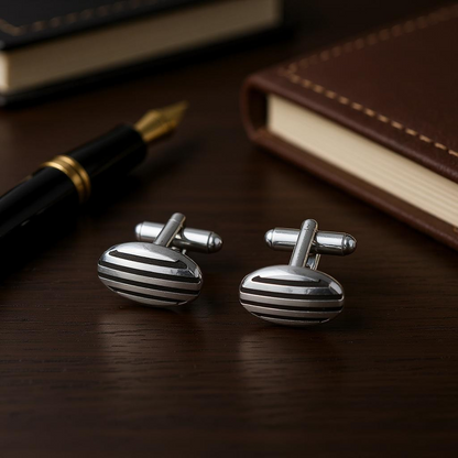 Monochrome Stripe Cufflinks