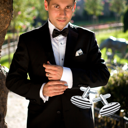 Monochrome Stripe Cufflinks