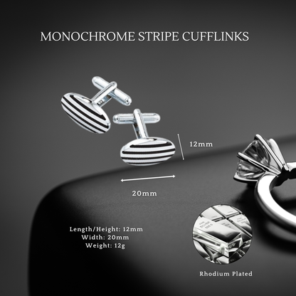 Monochrome Stripe Cufflinks