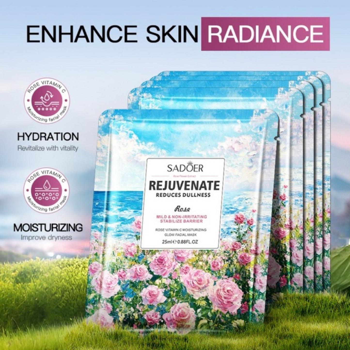 SADOER Rose Radiance Mask Set 12pcs