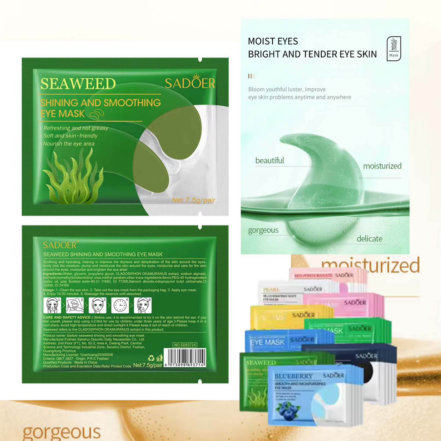 SADOER Eye Rescue Mask Set 12 pcs