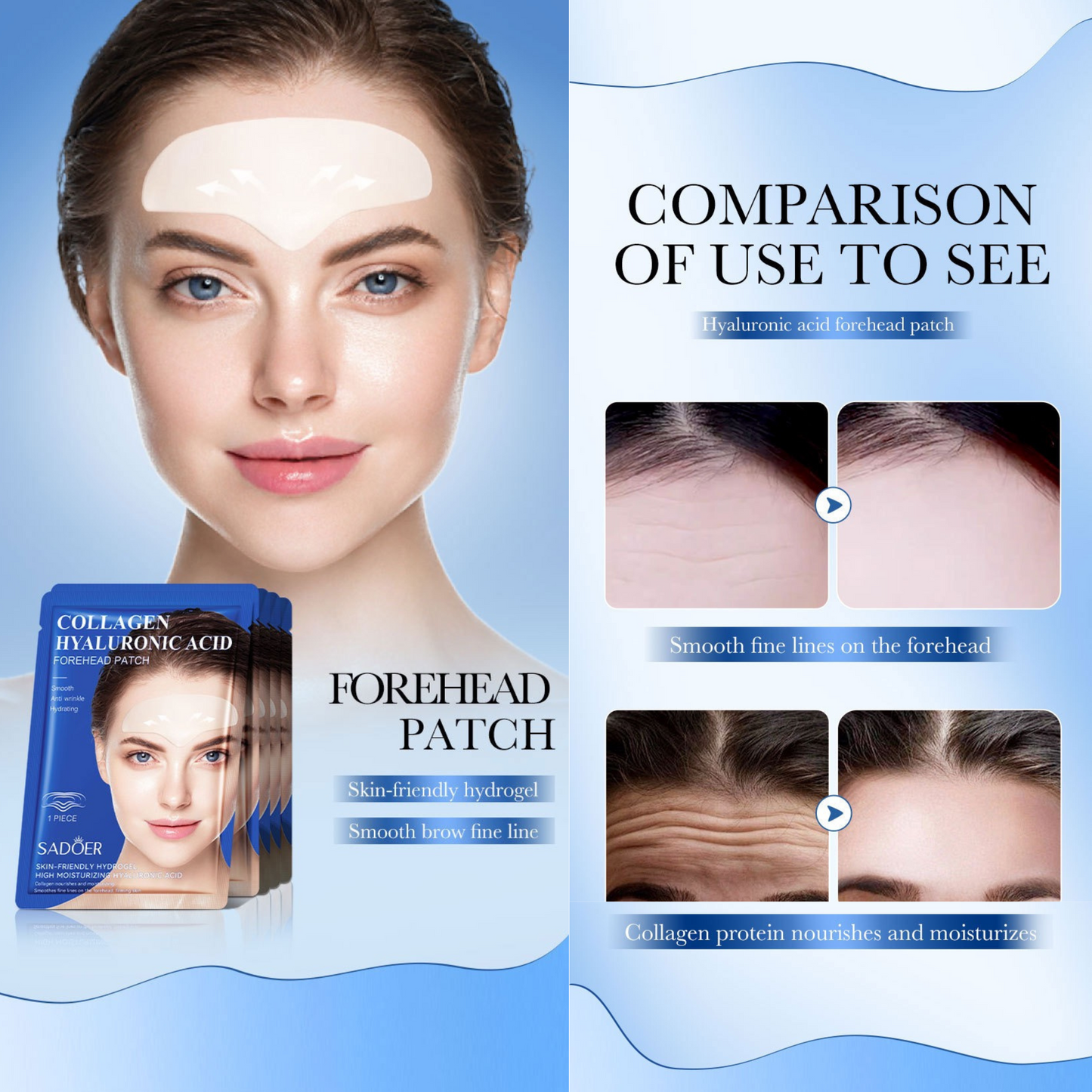 SADOER Forehead Smoothing Collagen Patch 12pcs