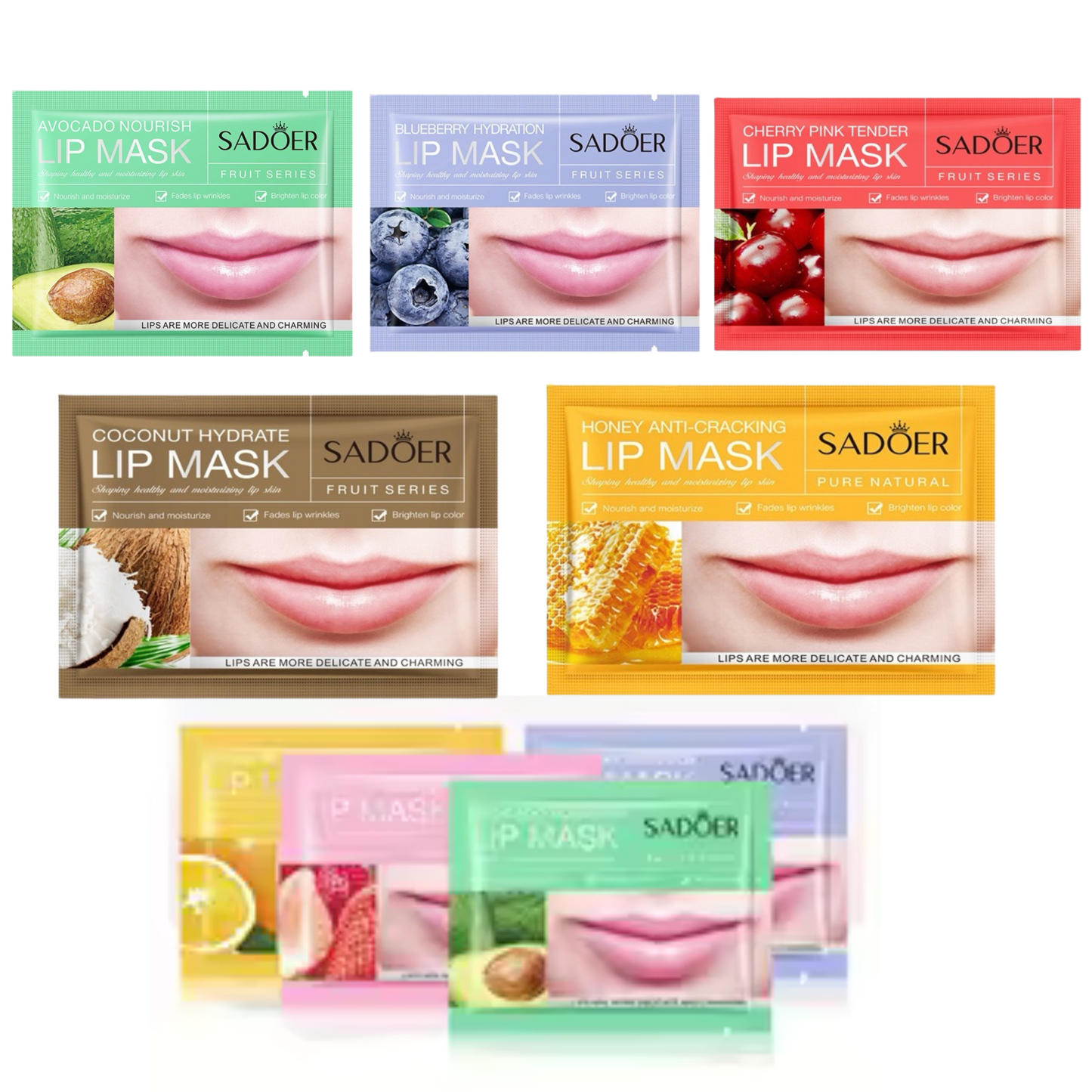 SADOER Sweet Pout Lip Mask Set 12pcs