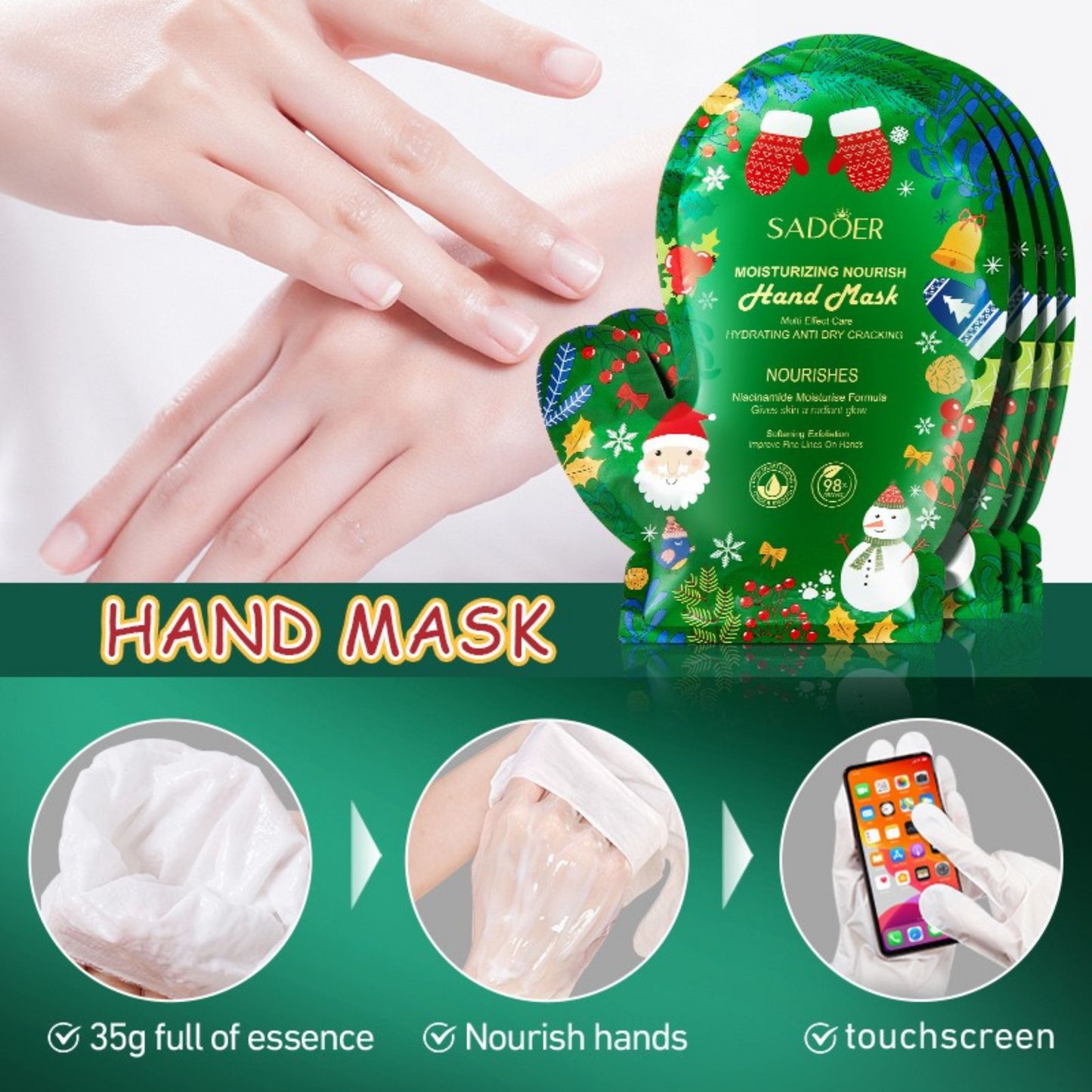 SADOER Ultimate Hydration 5 Hand & 5 Foot Mask Set