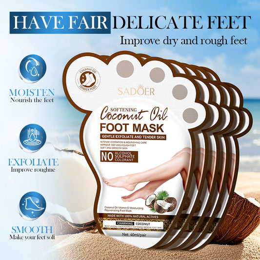 SADOER Softening Coconut Oil Foot Mask 6pcs