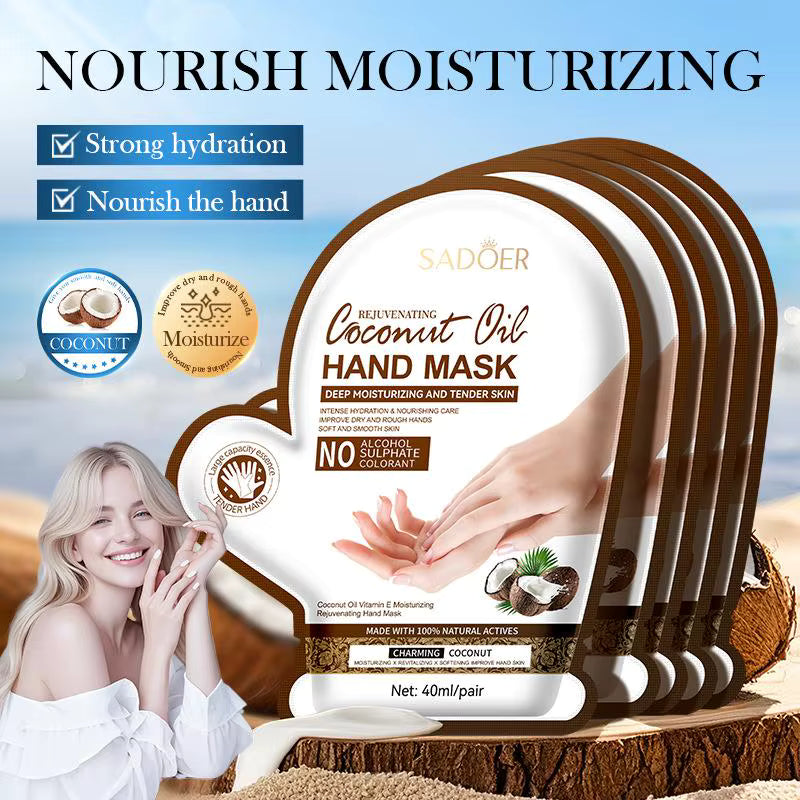 SADOER Coconut Oil Hand Mask 6 PCS