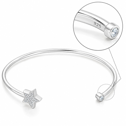 Sterling Silver S/S CZ Star Bangle