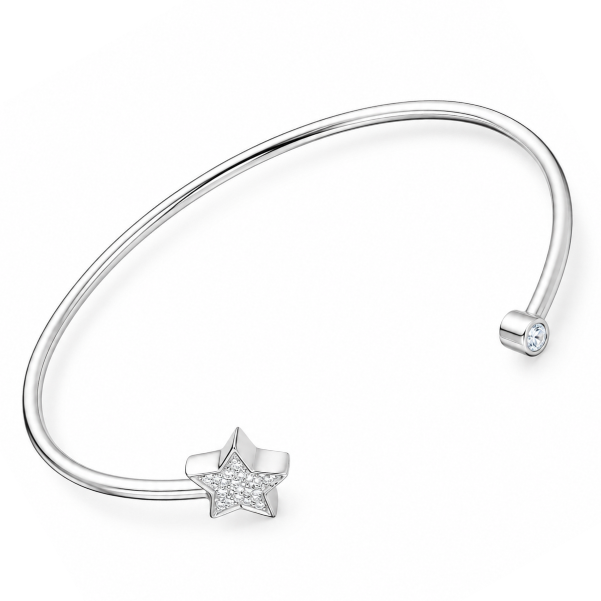 Sterling Silver S/S CZ Star Bangle