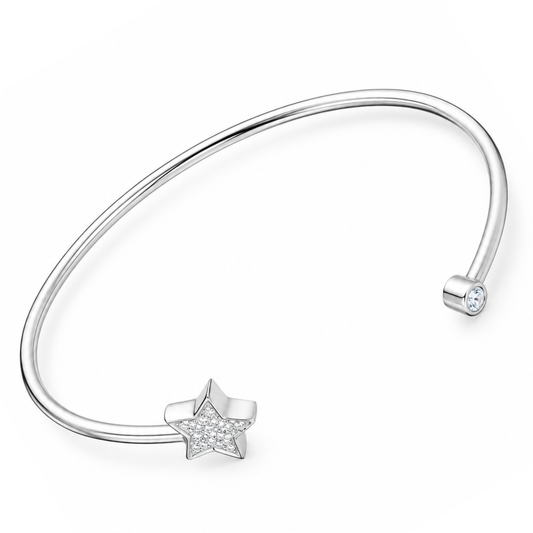 Sterling Silver S/S CZ Star Bangle