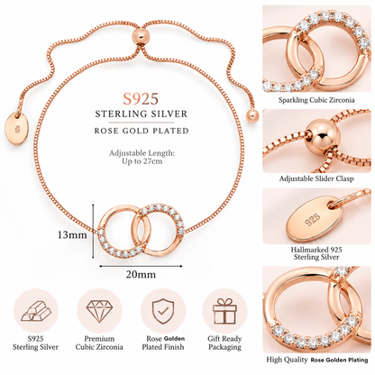 S925 Sterling Silver Rose Gold Infinite Love Bracelet