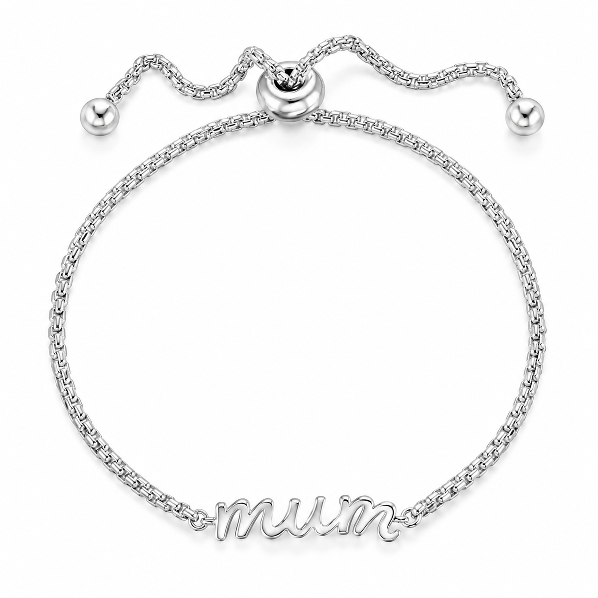 Sterling Silver Mum Toggle Adjustable Bracelet