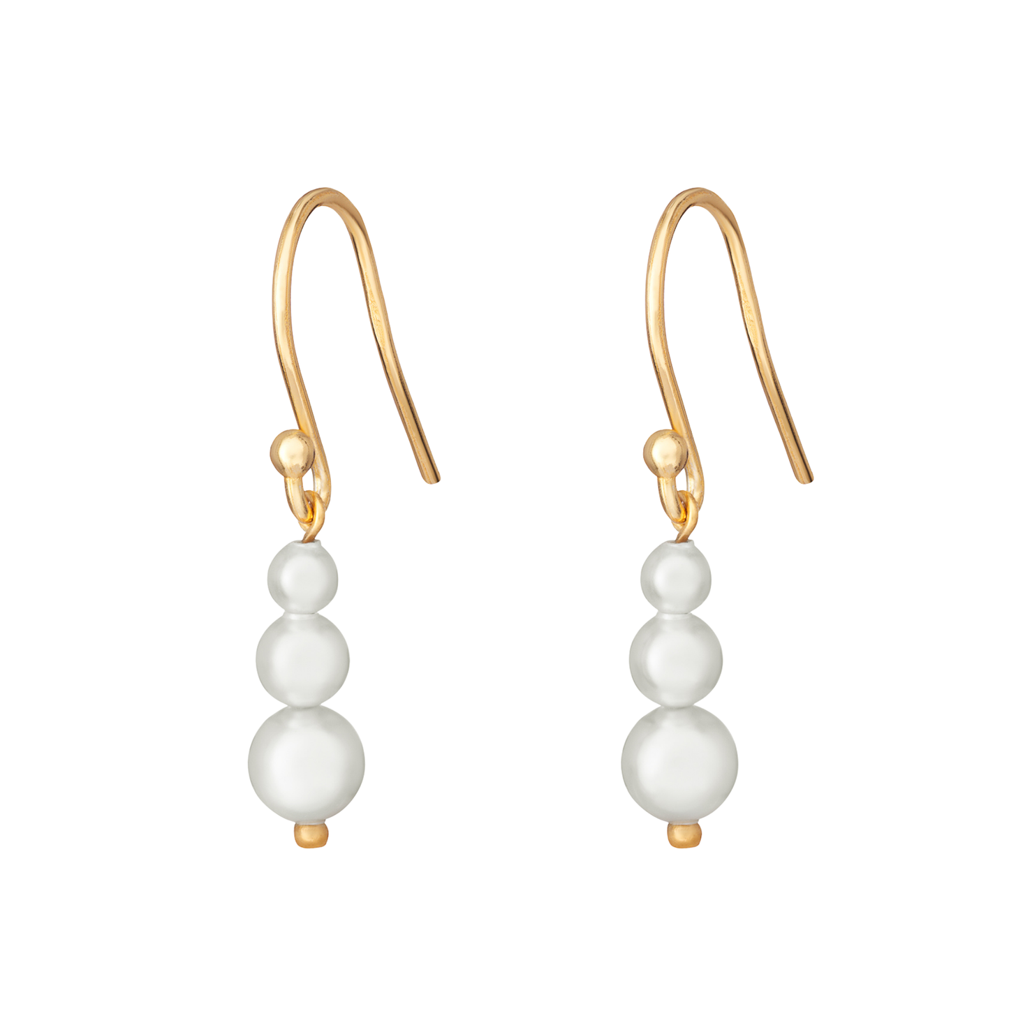 Gold-Plated S925 Sterling Silver Pearl Drop Hook Earrings for Women
