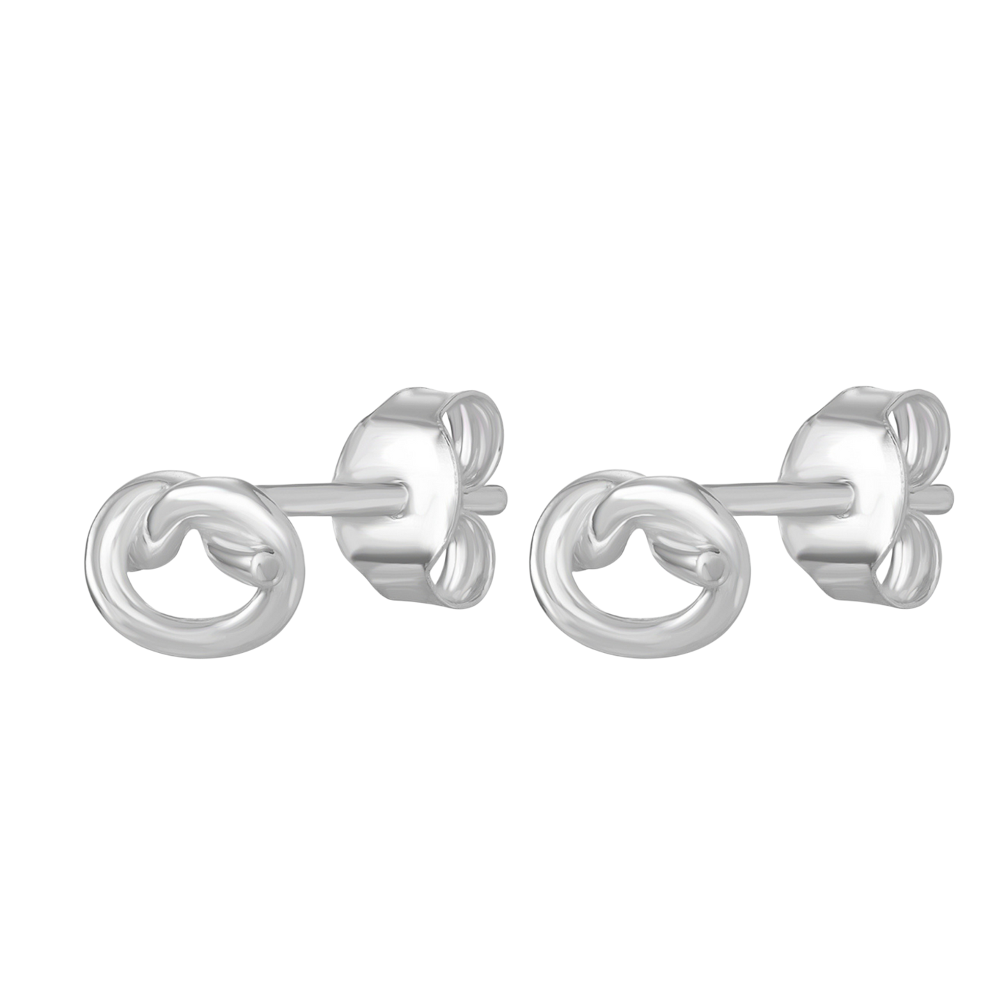 Elegant S925 Sterling Silver Knot Stud Earrings for Women