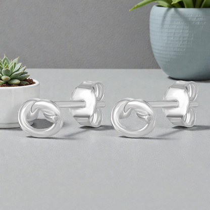 Elegant S925 Sterling Silver Knot Stud Earrings for Women