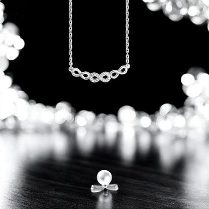 Sterling Silver Cubic Zirconia Triple Infinity Necklace