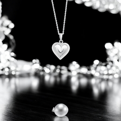 Sterling Silver Plain Puff Heart Necklace