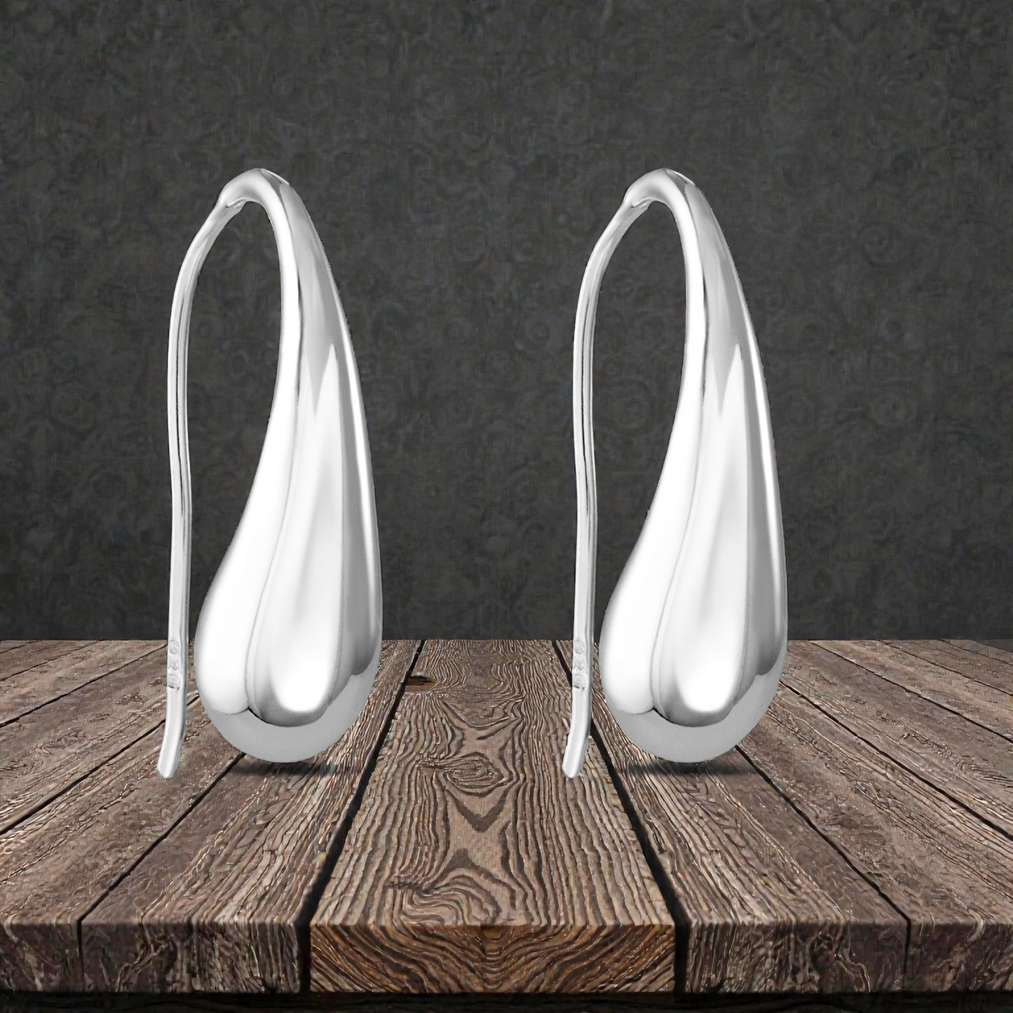 S925 Sterling Silver Classic Drop Elegant Teardrop Hook Earrings for Women