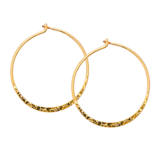 S925 Sterling Silver Elegant Gold Plated Pattern Hoop Earrings for Women