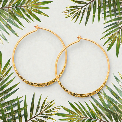 S925 Sterling Silver Elegant Gold Plated Pattern Hoop Earrings for Women