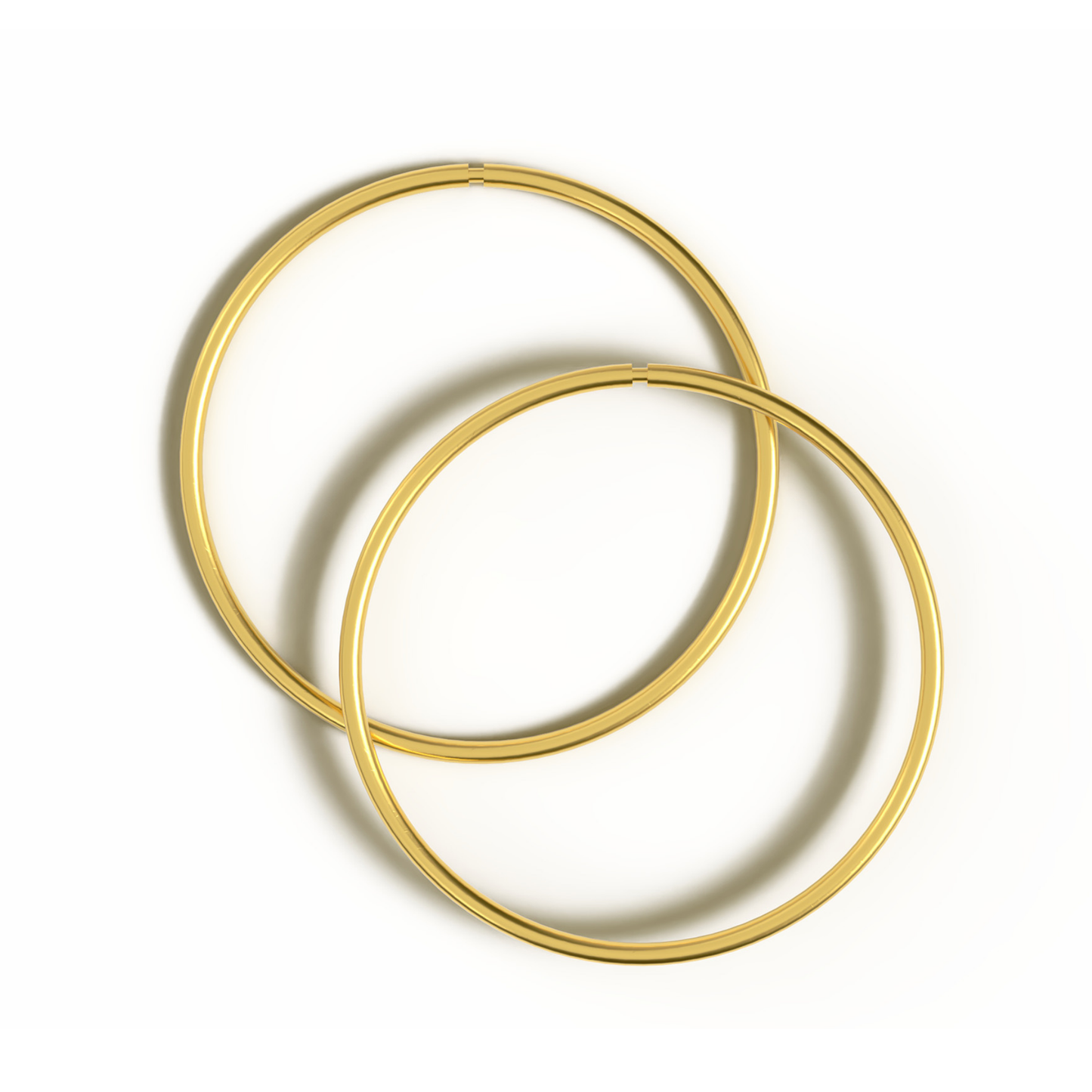 S925 Sterling Silver Elegant Gold-plated 20mm Hinged Hoop Earrings for Women