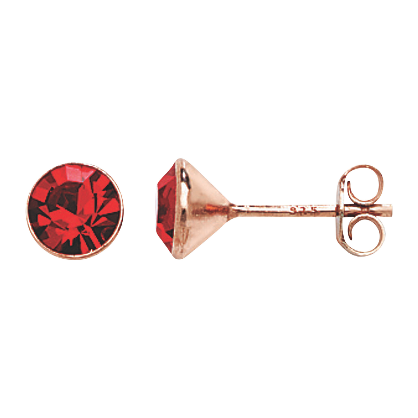 S925 Sterling Silver Ruby Sparkle Stud Earrings