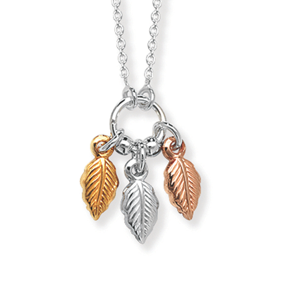 S925 Sterling Silver Three Tone Harmony Leaves