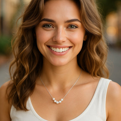 50th Birthday Sterling Silver Pearl Necklace with Message Card