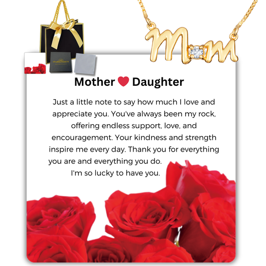 To My Mum S925 Sterling Silver Mum Necklace 9ct Gold Plated with Message Card