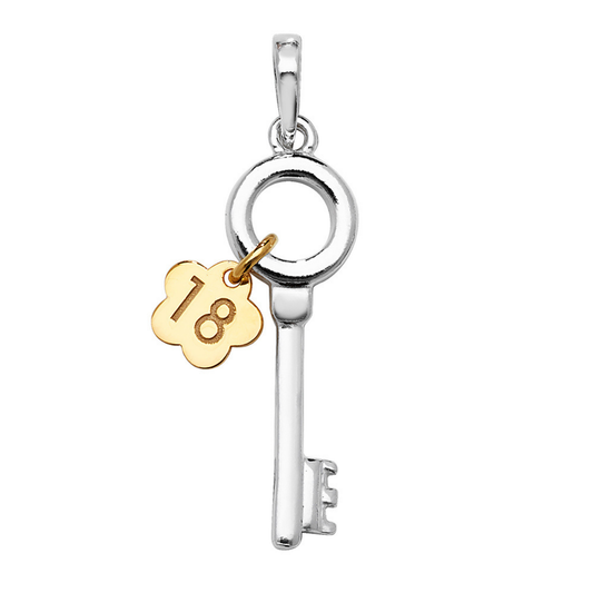 S925 Sterling Silver Eighteen's Embrace Key Pendant