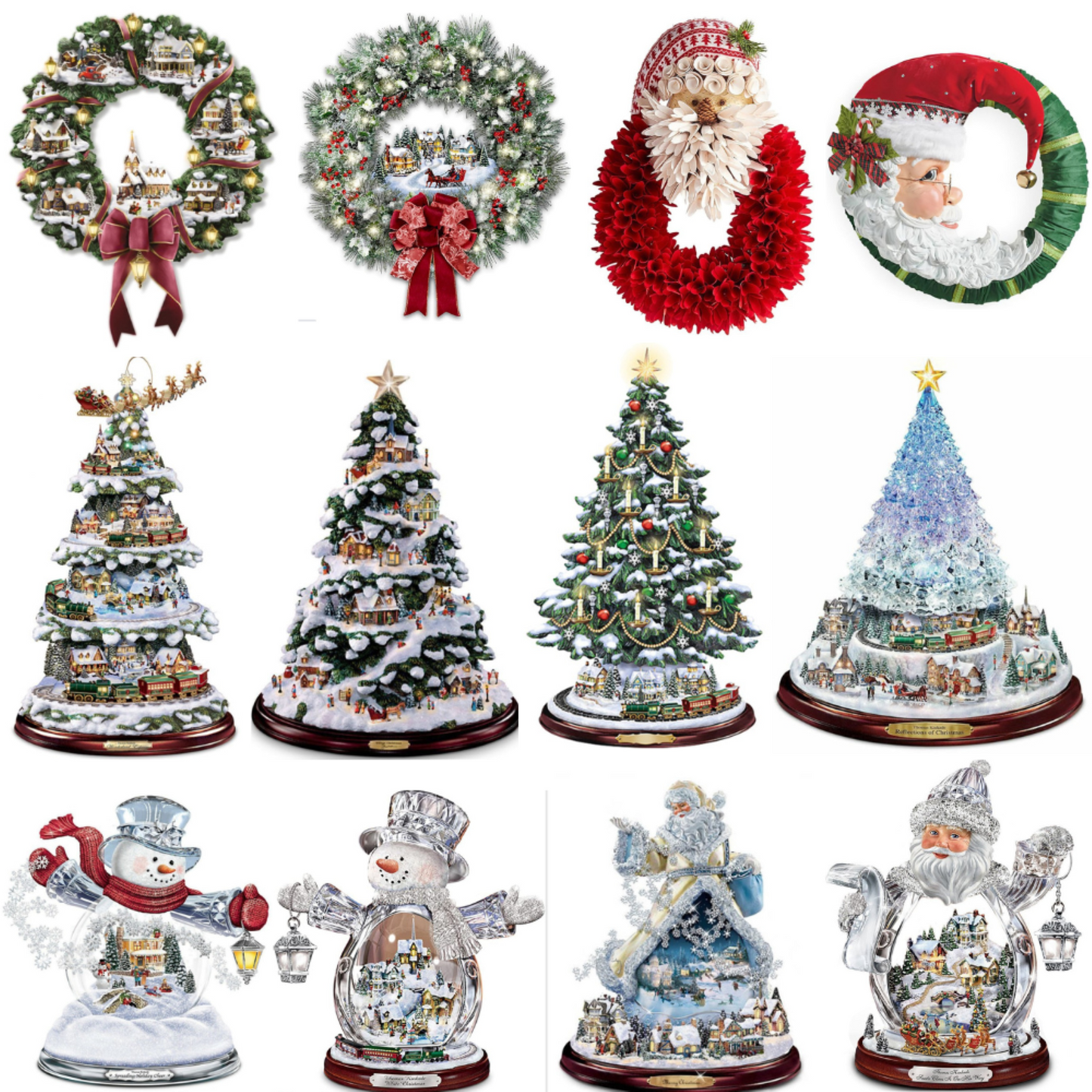 Christmas Themed 3D Decorative Window Stickers Santa Snowman Home Shop Decor