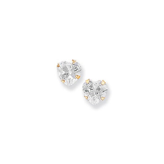 9ct Gold Heart Studs Earrings 5mm