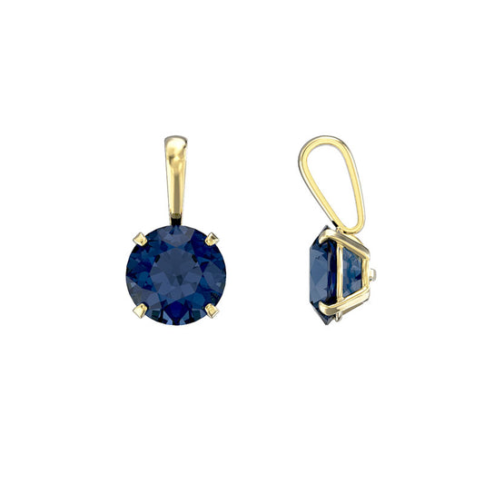 9ct Gold Pendant Only Royal Blue CZ 5mm*9mm