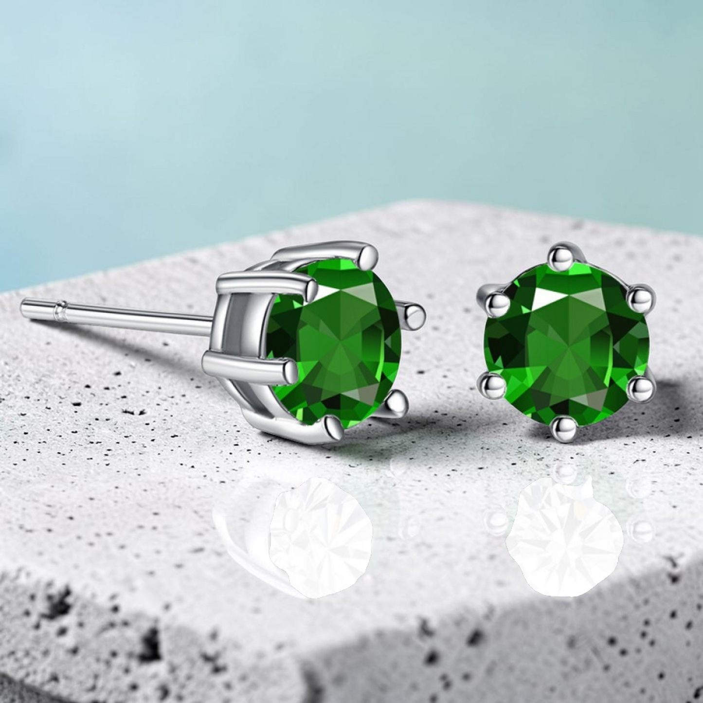 Emerald Elegance Ring and Stud Earrings Set