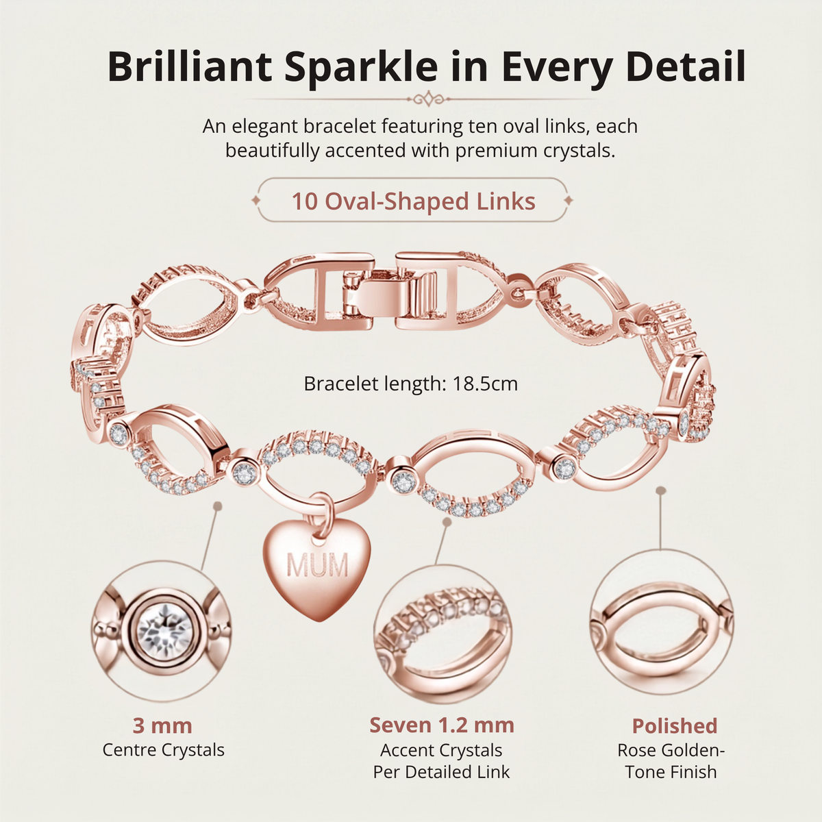Multi-Link Infinity Mum Bracelet with Message Card