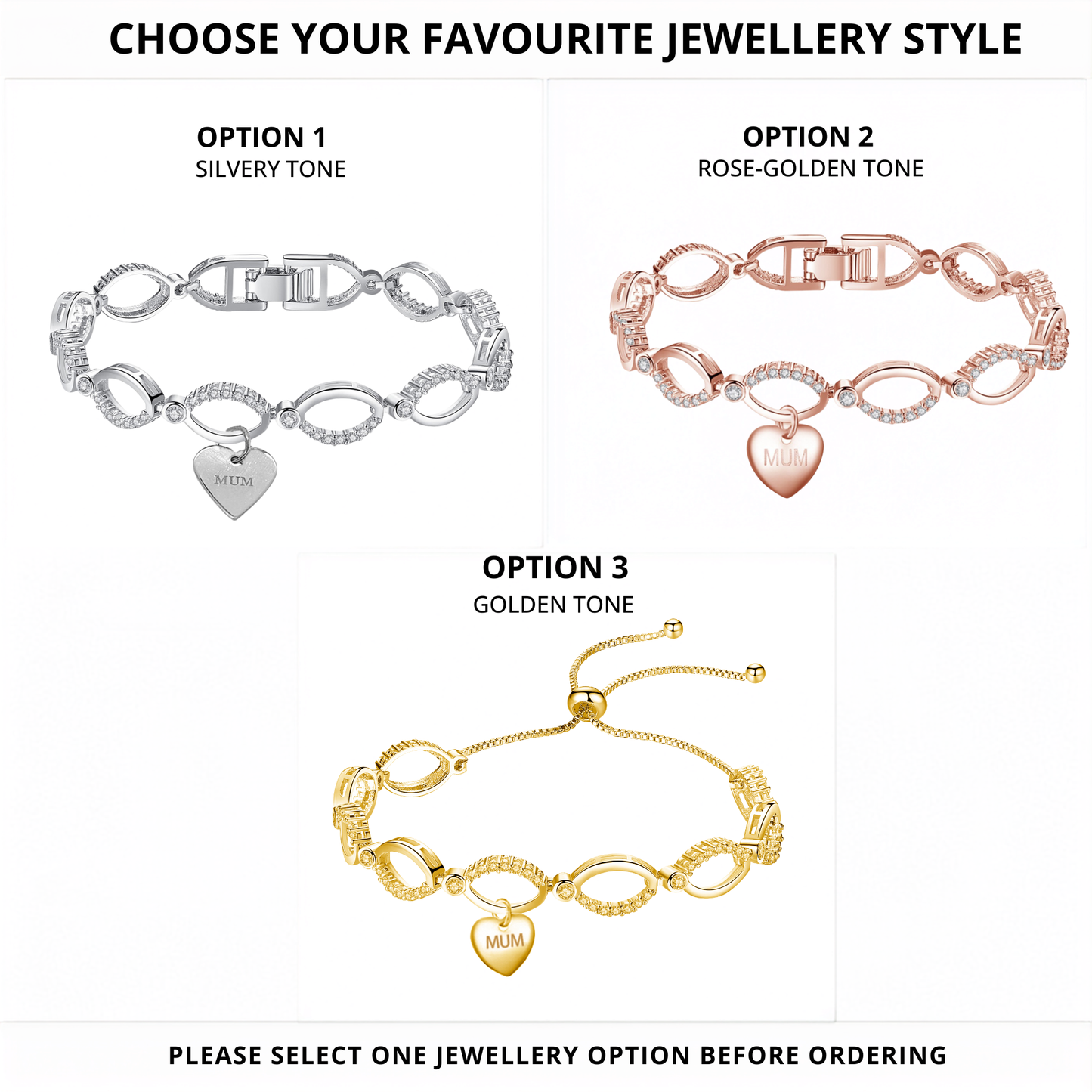 Multi-Link Infinity Mum Bracelet with Message Card