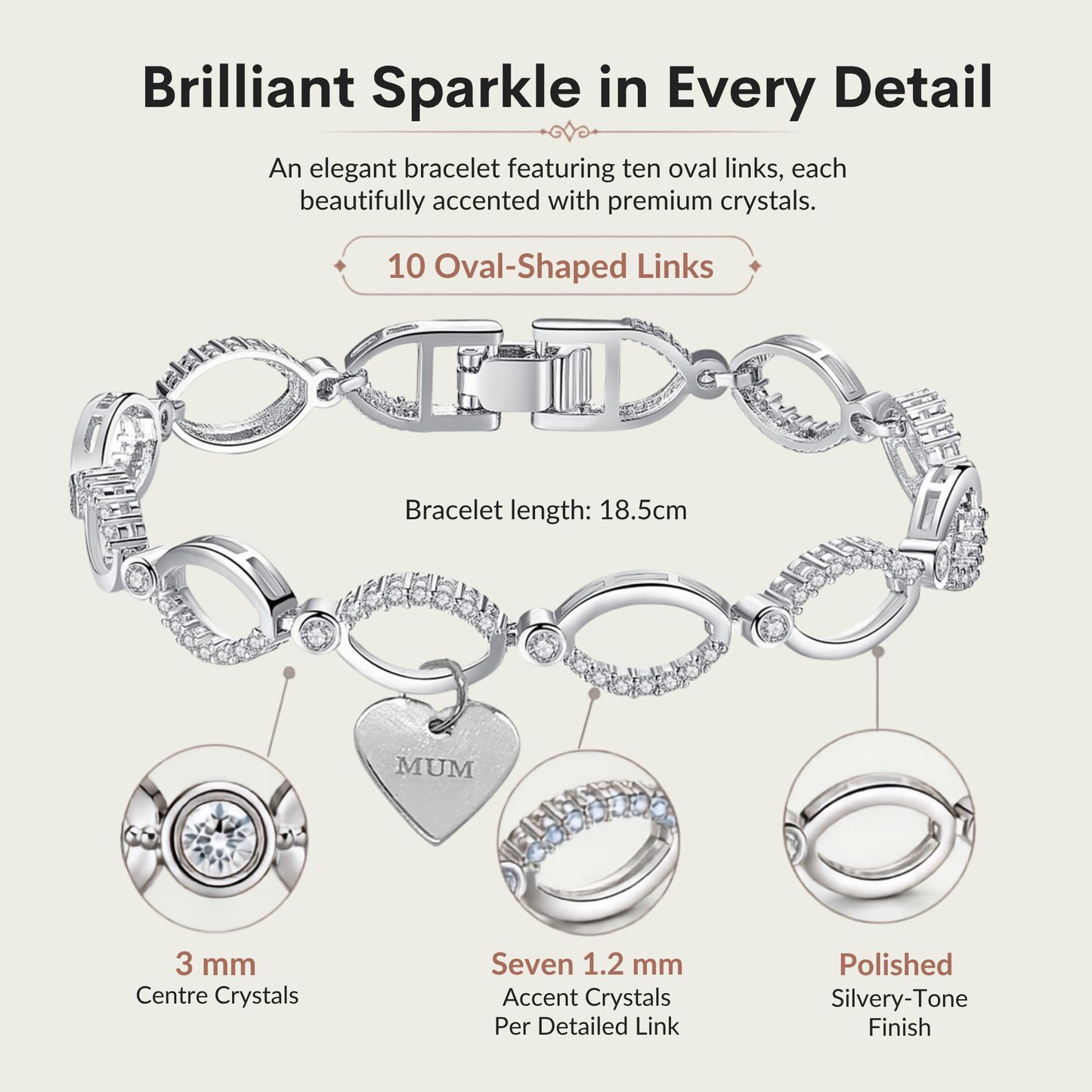 Multi-Link Infinity Mum Bracelet with Message Card