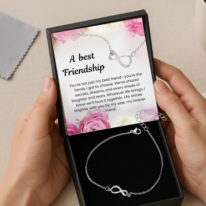 To My Best Friend Infinity Bracelet with Message Card