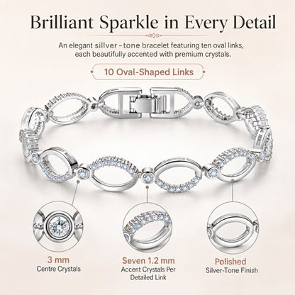Love Heart Necklace, Bracelet and Stud Earrings Jewellery Tri Set