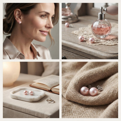 Simulated Freshwater Pearl Stud Earrings