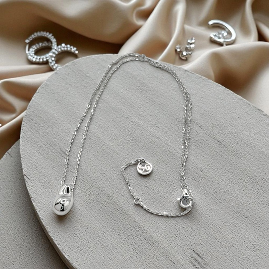 S925 Sterling Silver Fluid Pebble Necklace