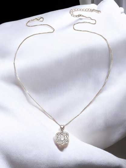 Linked Heart Crystal Necklace with Message Card For Fiancee Valentine's Day