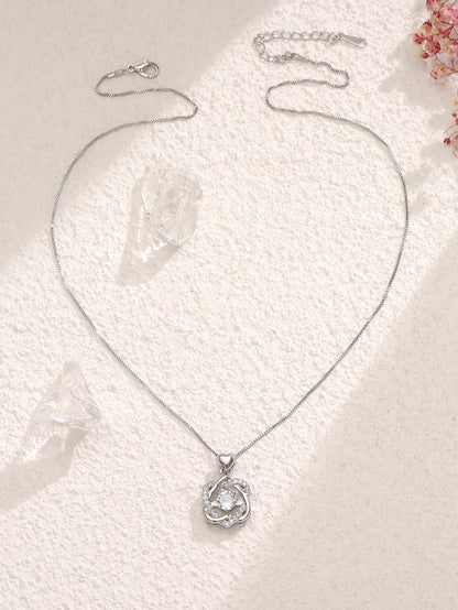 Heart Knot Pendant & Heart Stud Earrings Set