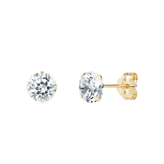 9ct CZ Studs Earrings 5mm*6mm