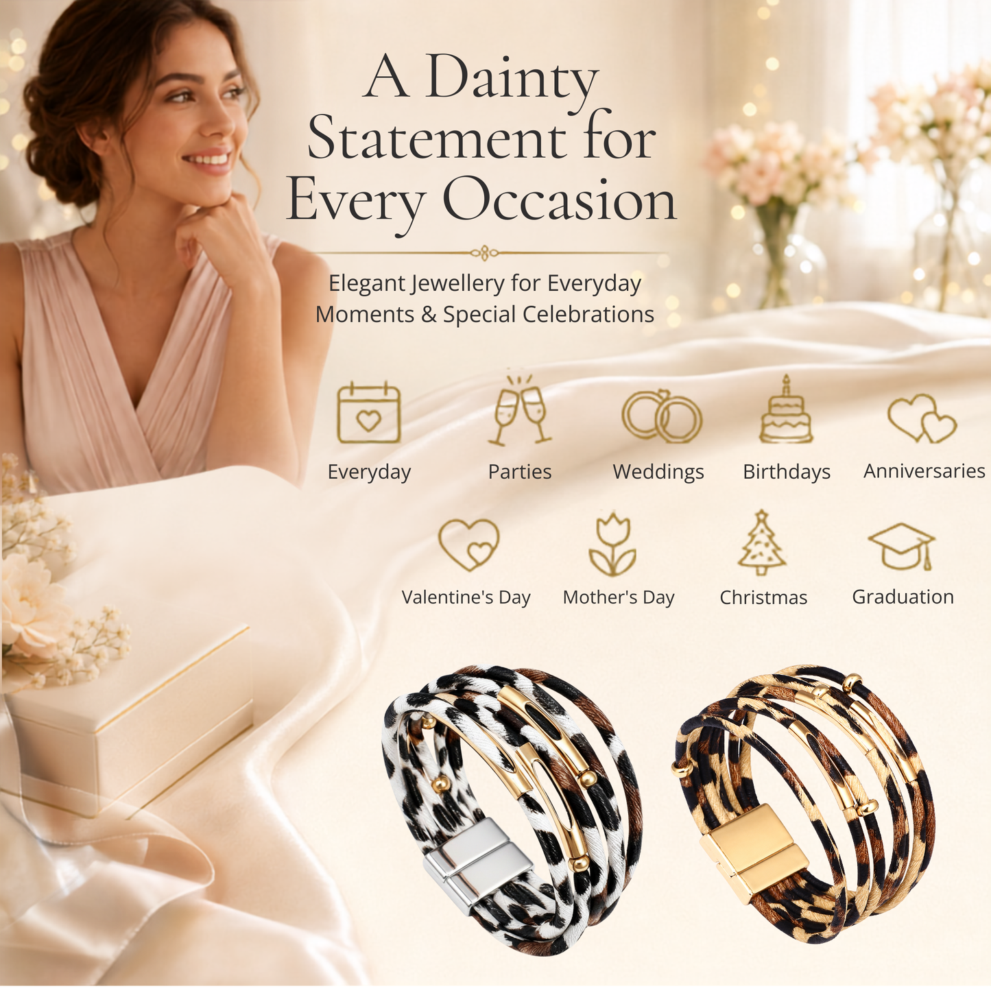 Multi-Layer Leopard Animal Print Bracelet Bangle
