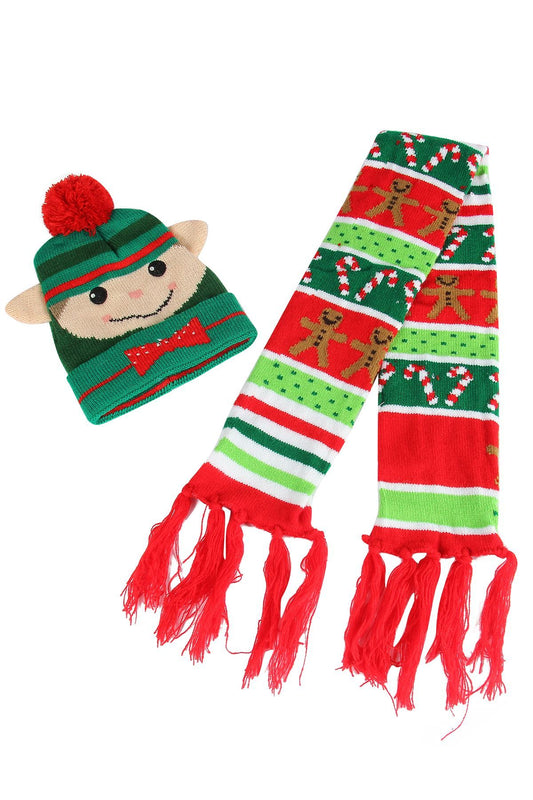 Kids Christmas Hat and Scarf Set for 4yrs-10years