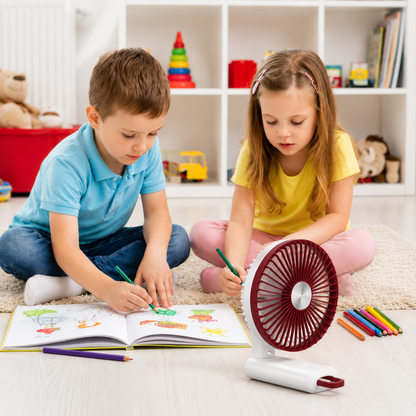 Rechargeable 6" Handheld Fan with LED Display 2400mAh USB Fan, 5 Speed Foldable Personal Cooling Fan with Lanyard